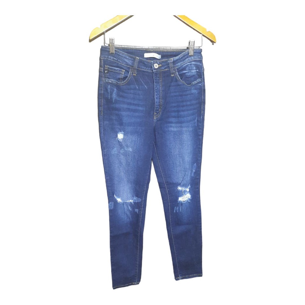 Kancan Womens High Rise Skinny Distressed Jeans Size 28